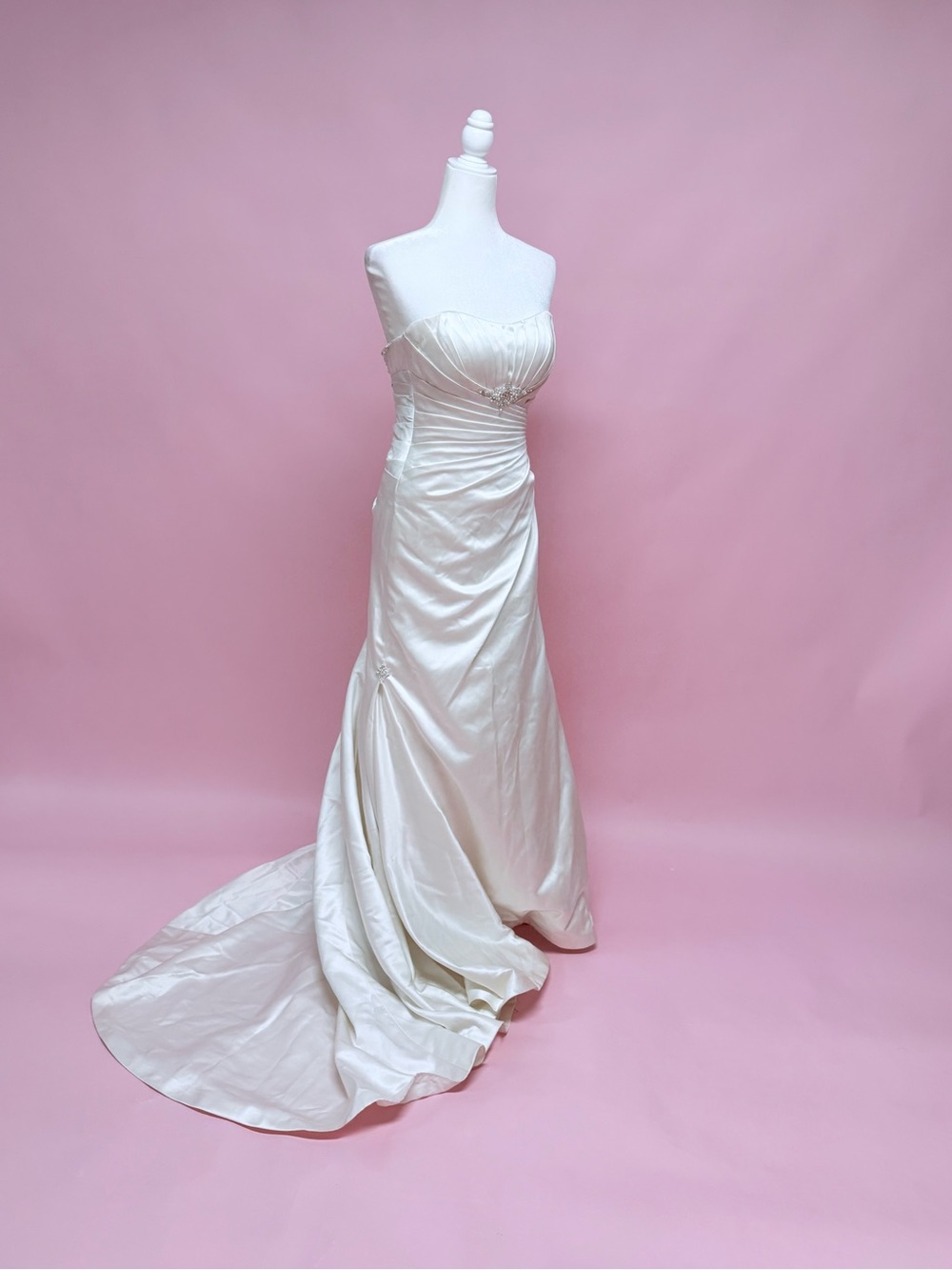 Ella Strapless Champagne Satin Bridal Gown - Picture 3 of 10